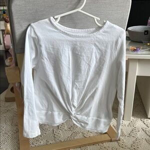 Crewcuts White Long Sleeve Twist Front Top XS (4-5)